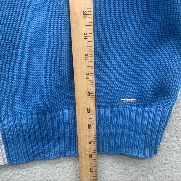 Diesel 100% Cotton Knit Geometric Colorblock Squares Sweater Blue Men’s Size XL - Picture 4 of 13